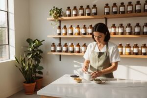 herbalist image-ai-generated modern herbalist at work - herbal medicine diploma